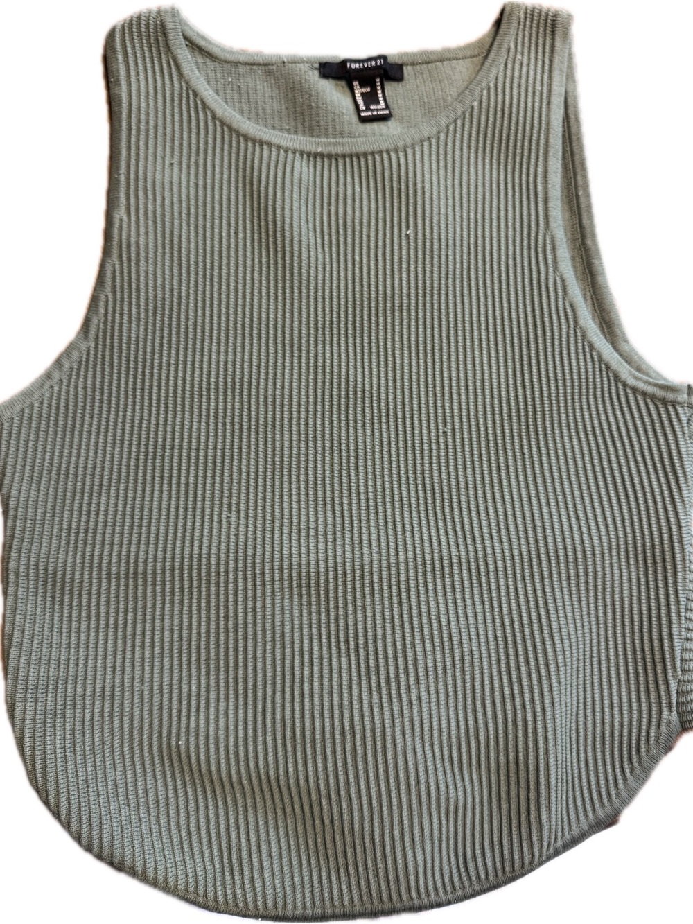 Forever 21 Ribbed Knit Tank Top in Sage